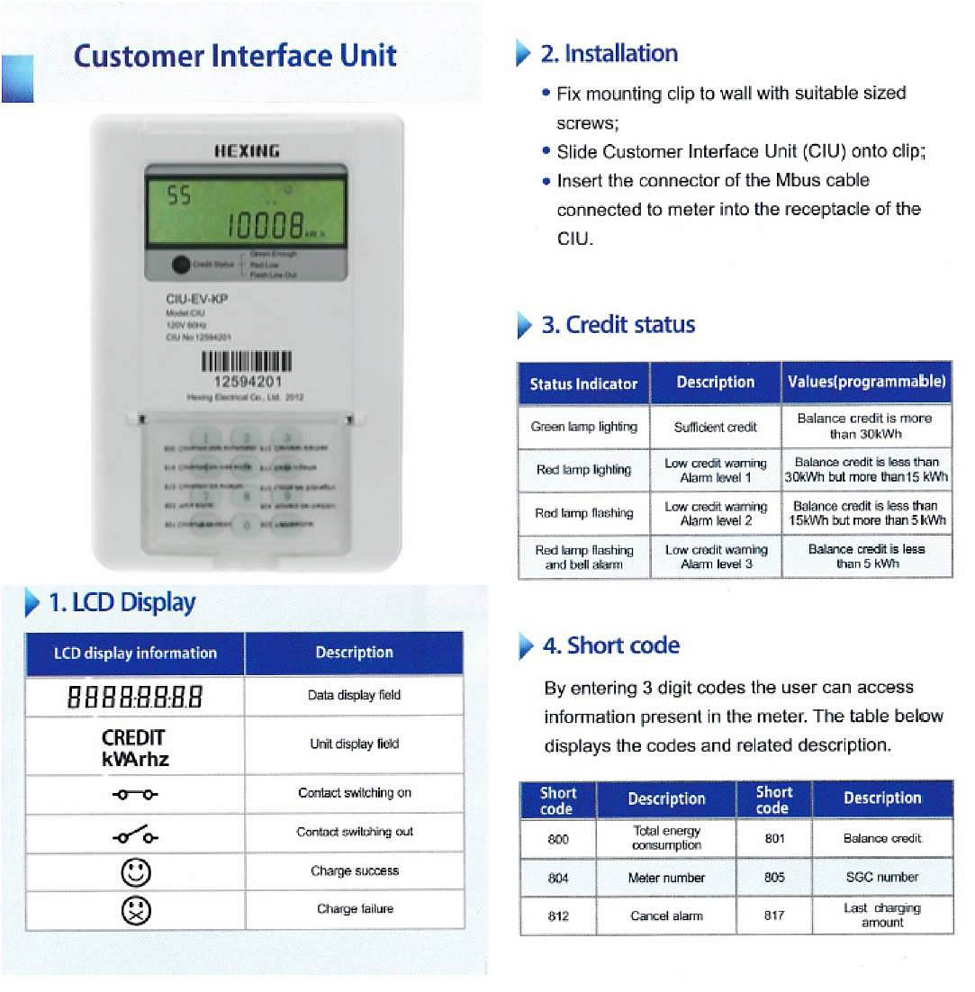 Hexing Pre-paid meter manual